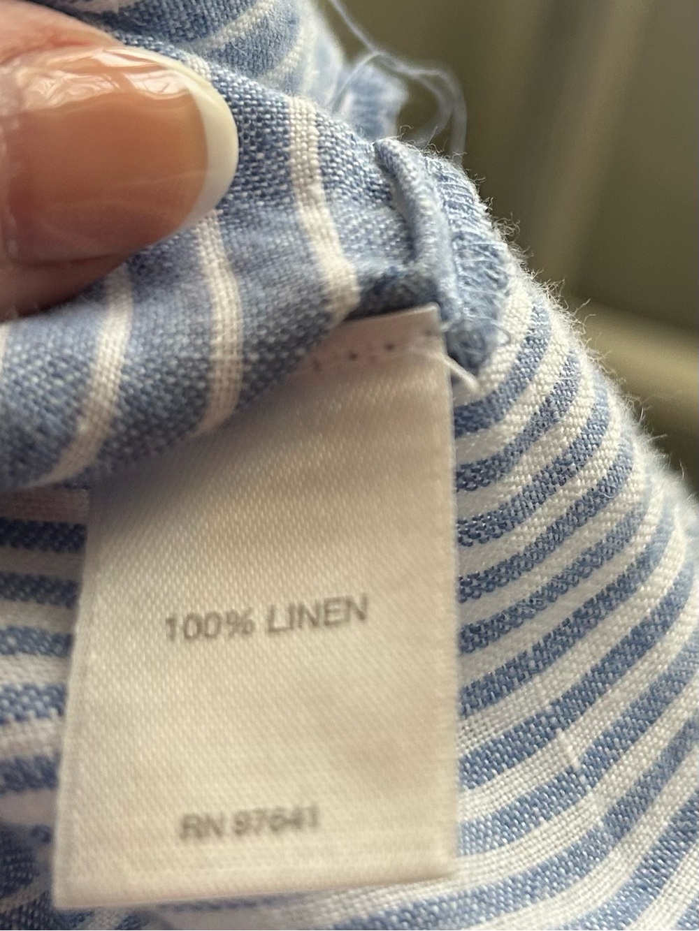 J.Jill j Jill LINEN Blue & White Striped Button-Up Shirt small Essential shirt - Picture 10 of 10